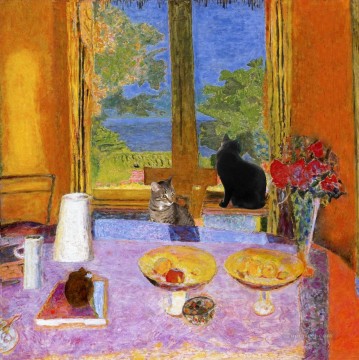 猫 Painting - テーブルに座る猫たち